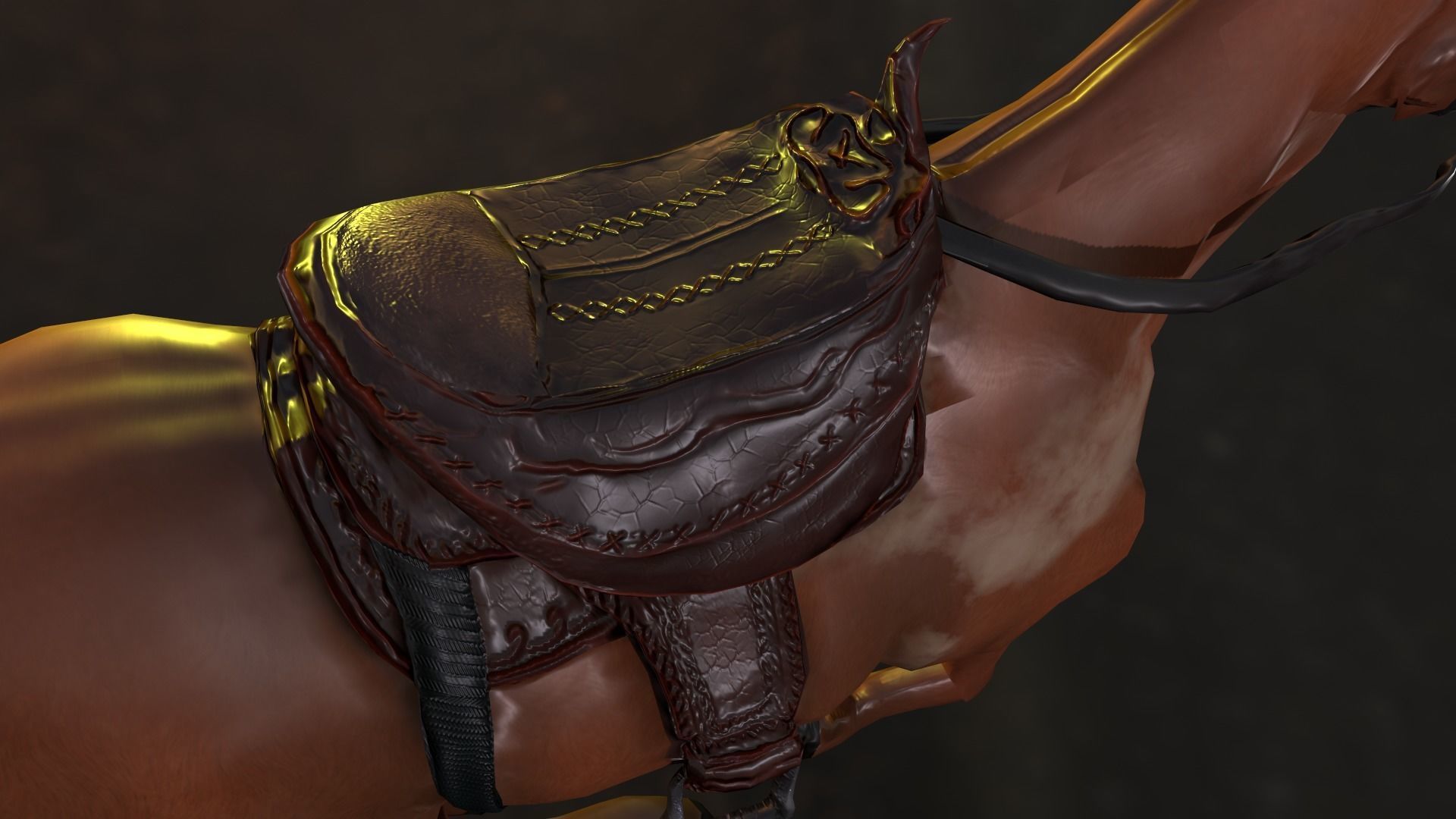 Cawboy horse gun Midpoly Low-poly 3D model_13