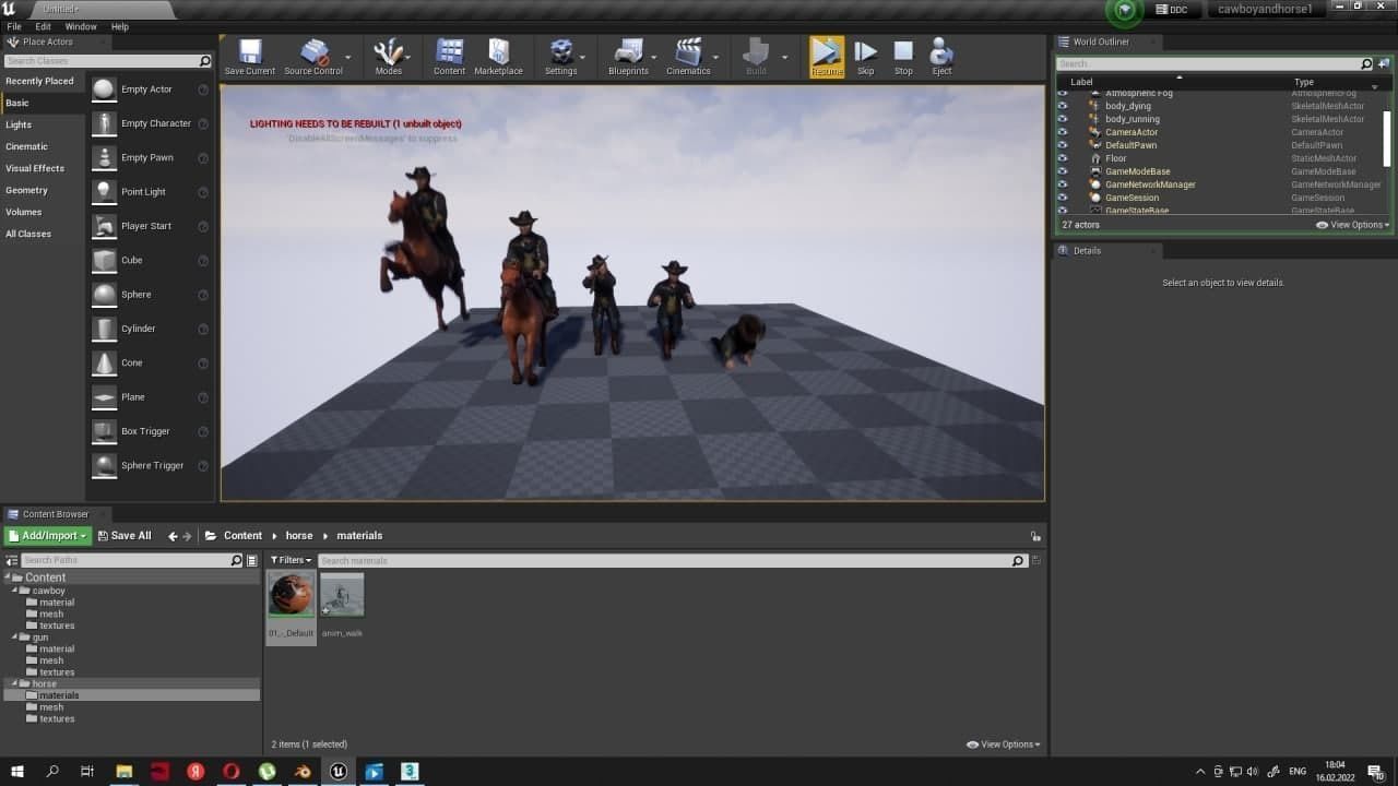 Cawboy horse gun Midpoly Low-poly 3D model_14