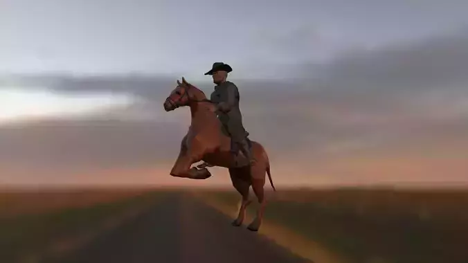 Cawboy horse gun Midpoly