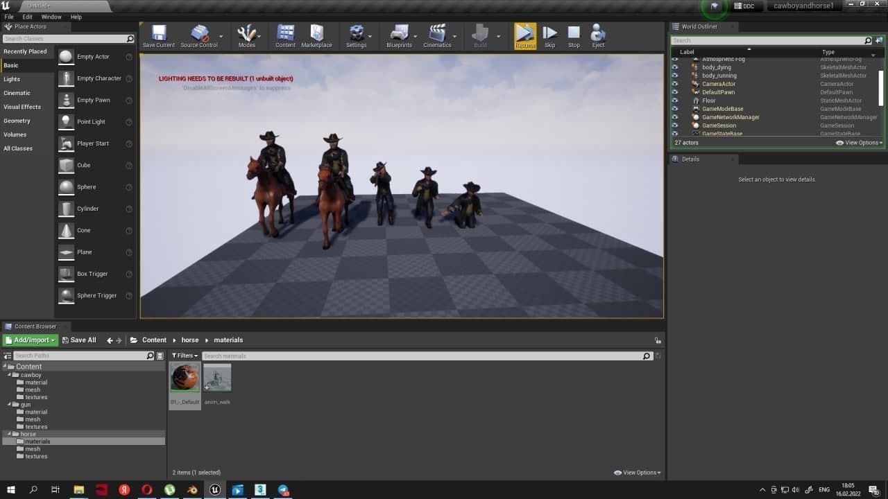 Cawboy horse gun Midpoly Low-poly 3D model_15