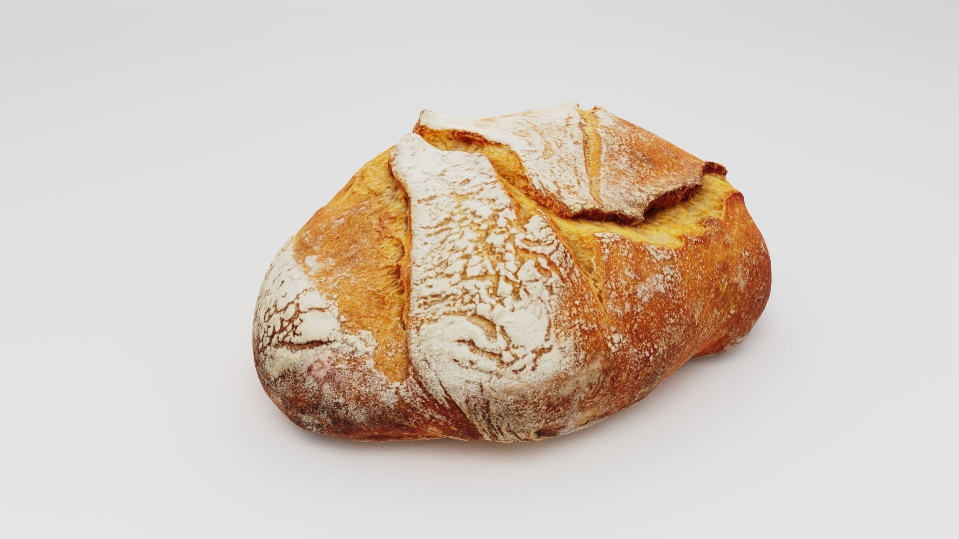 French Loaf or French bread with corn and cereals 3D model_6