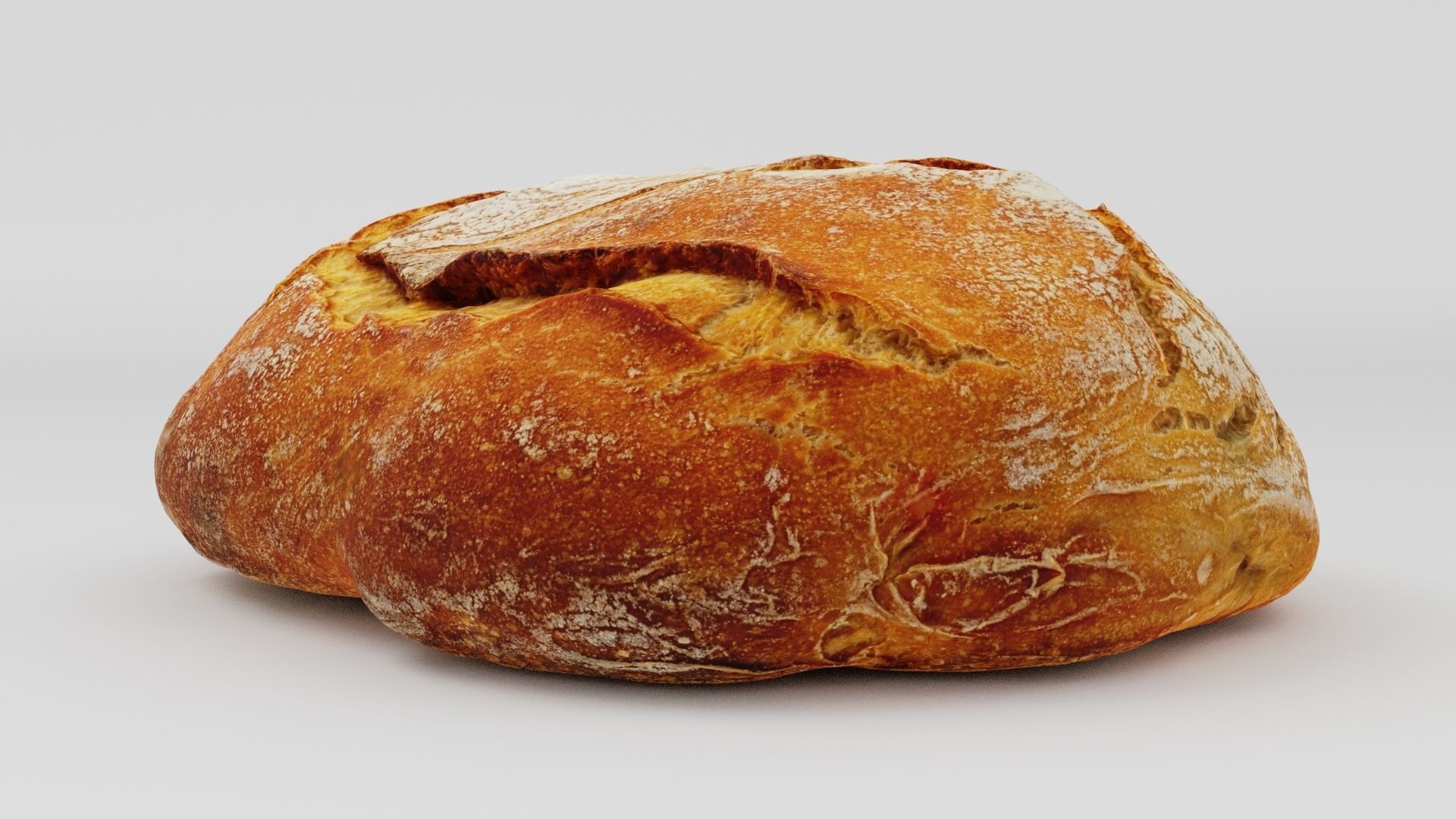 French Loaf or French bread with corn and cereals 3D model_2