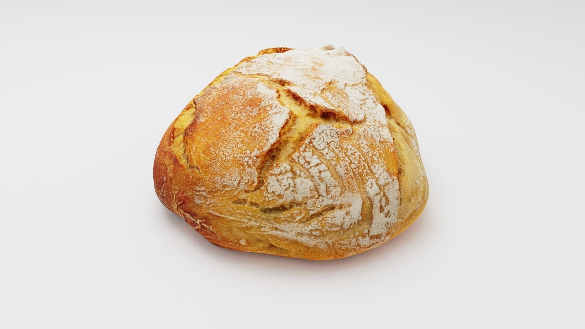 French Loaf or French bread with corn and cereals 3D model_1