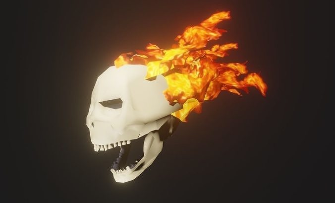 Fire Skull Extreme Low Poly - Caveira de Fogo Low-poly 3D model