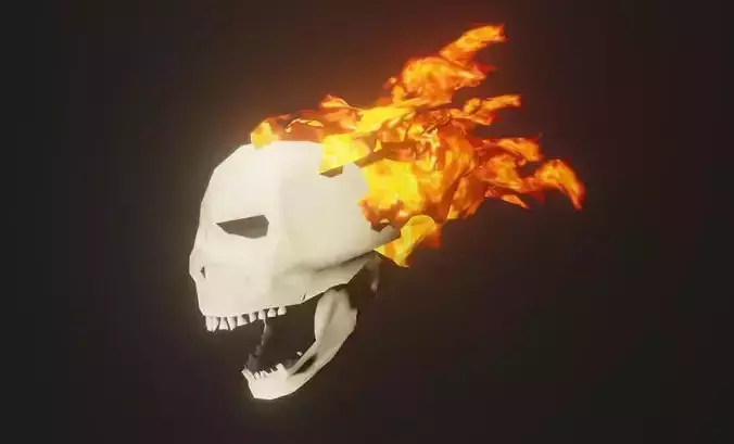 Fire Skull Extreme Low Poly - Caveira de Fogo