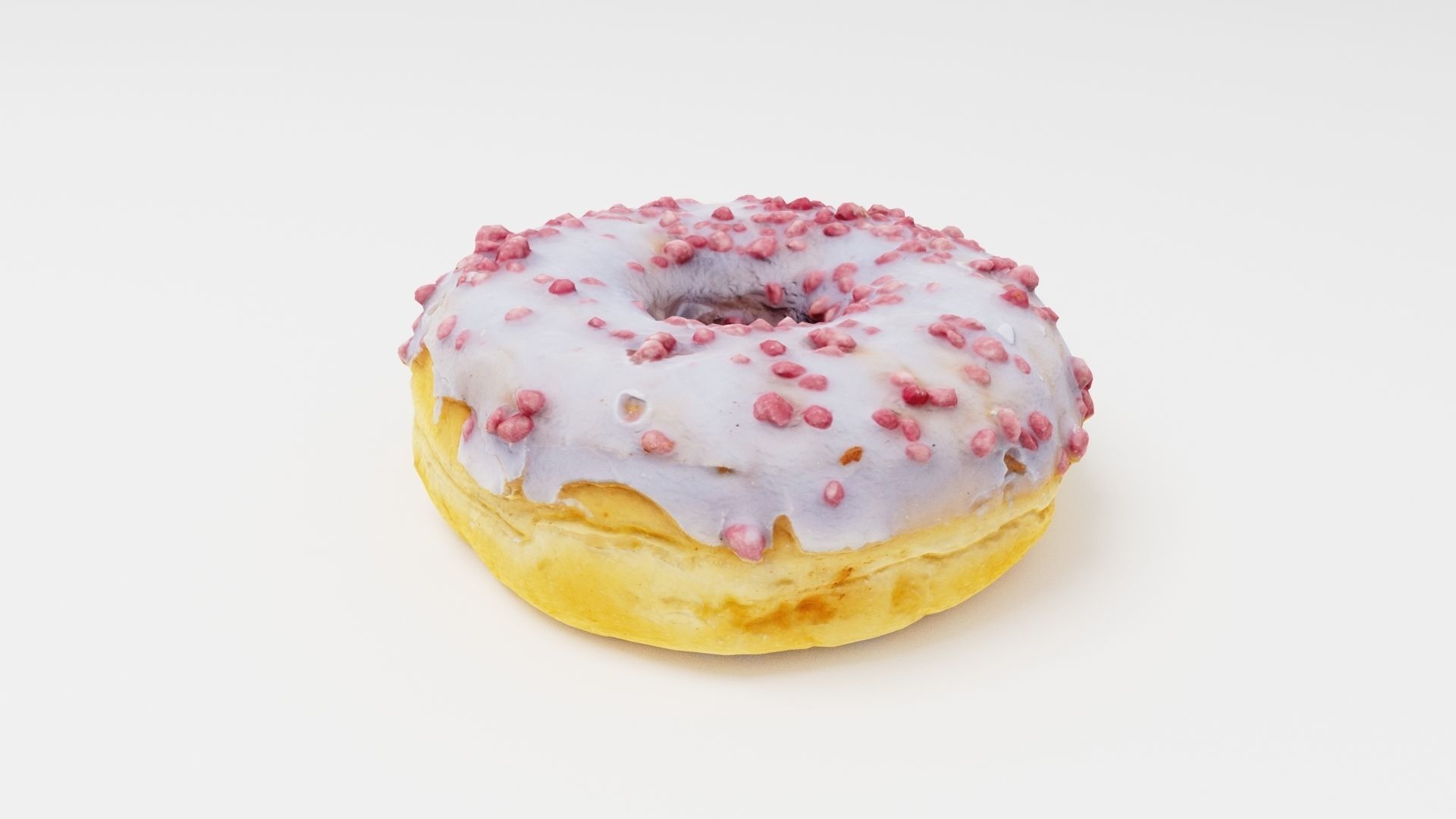 Doughnut glazed with colorful berry glazing 3D model_3