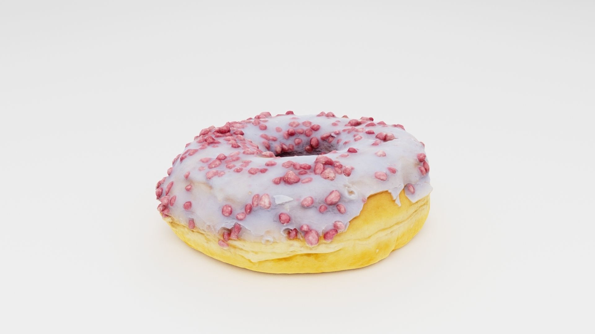 Doughnut glazed with colorful berry glazing 3D model_1