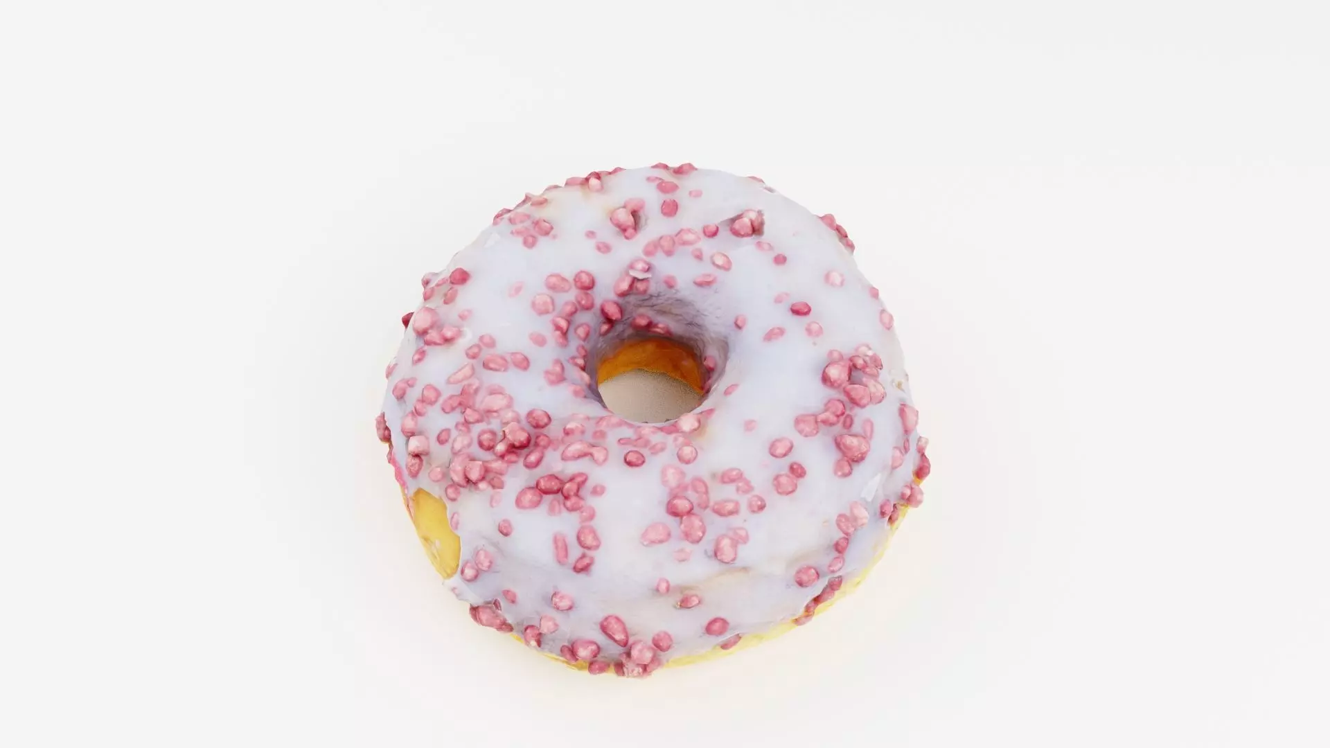 Doughnut glazed with colorful berry glazing 3D model_0