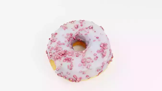 Doughnut glazed with colorful berry glazing