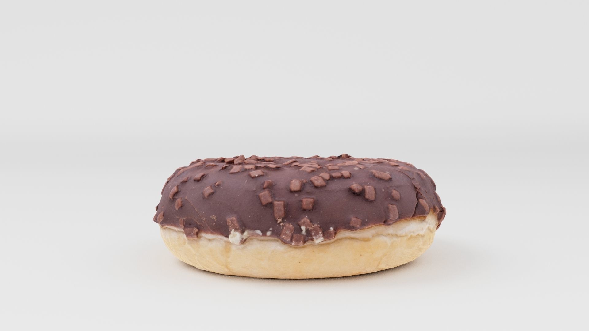 Doughnut glazed with chocolate 3D model_7