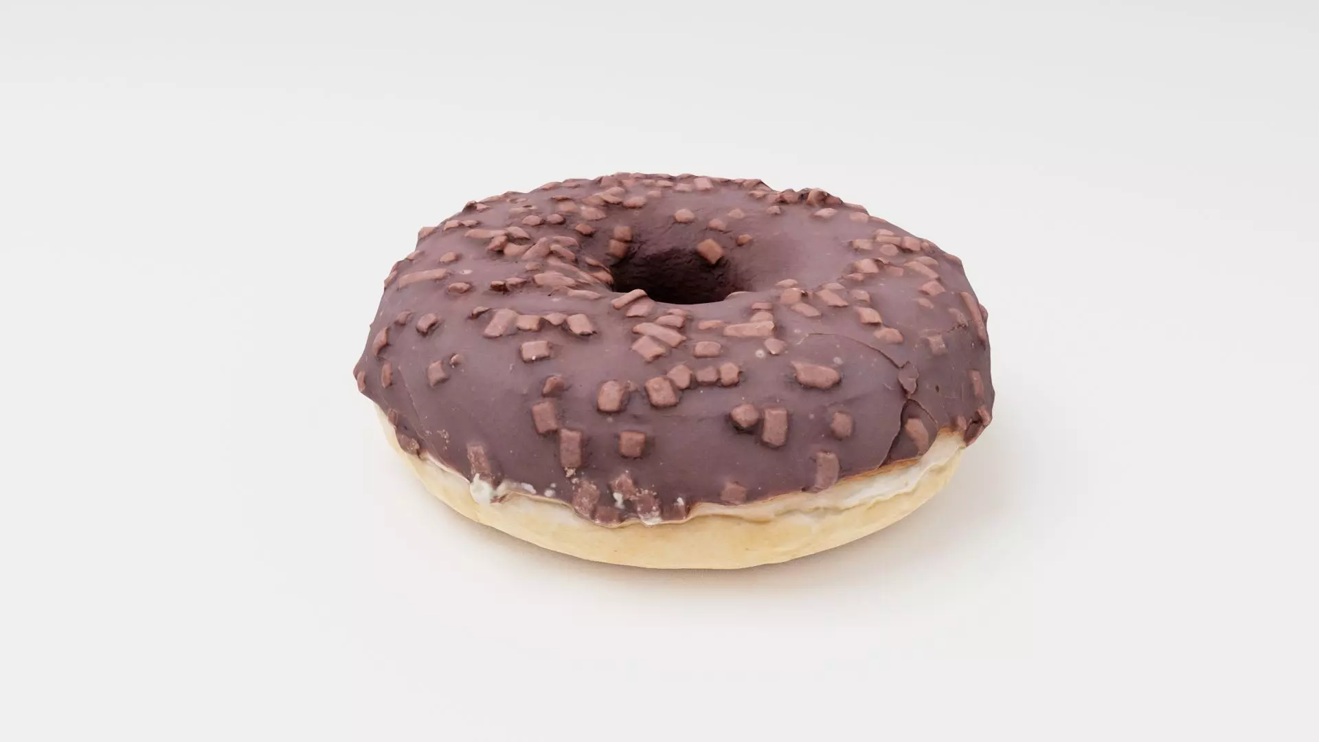 Doughnut glazed with chocolate 3D model_0