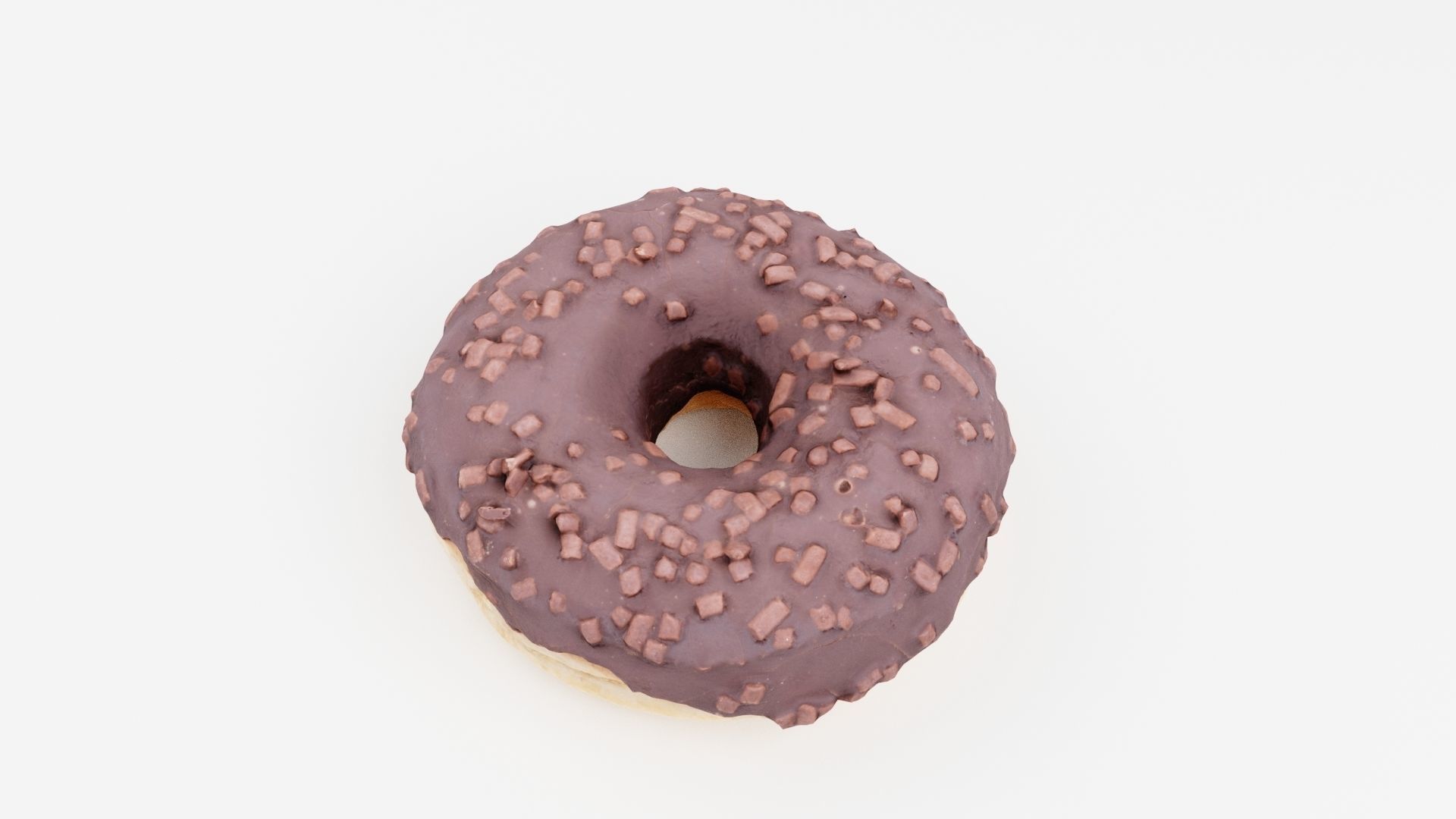 Doughnut glazed with chocolate 3D model_6