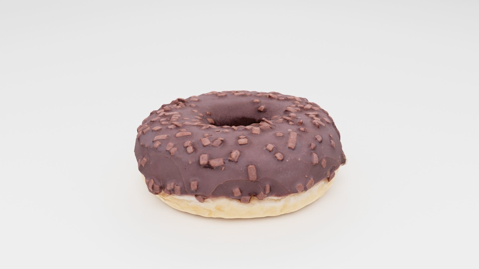 Doughnut glazed with chocolate 3D model_1