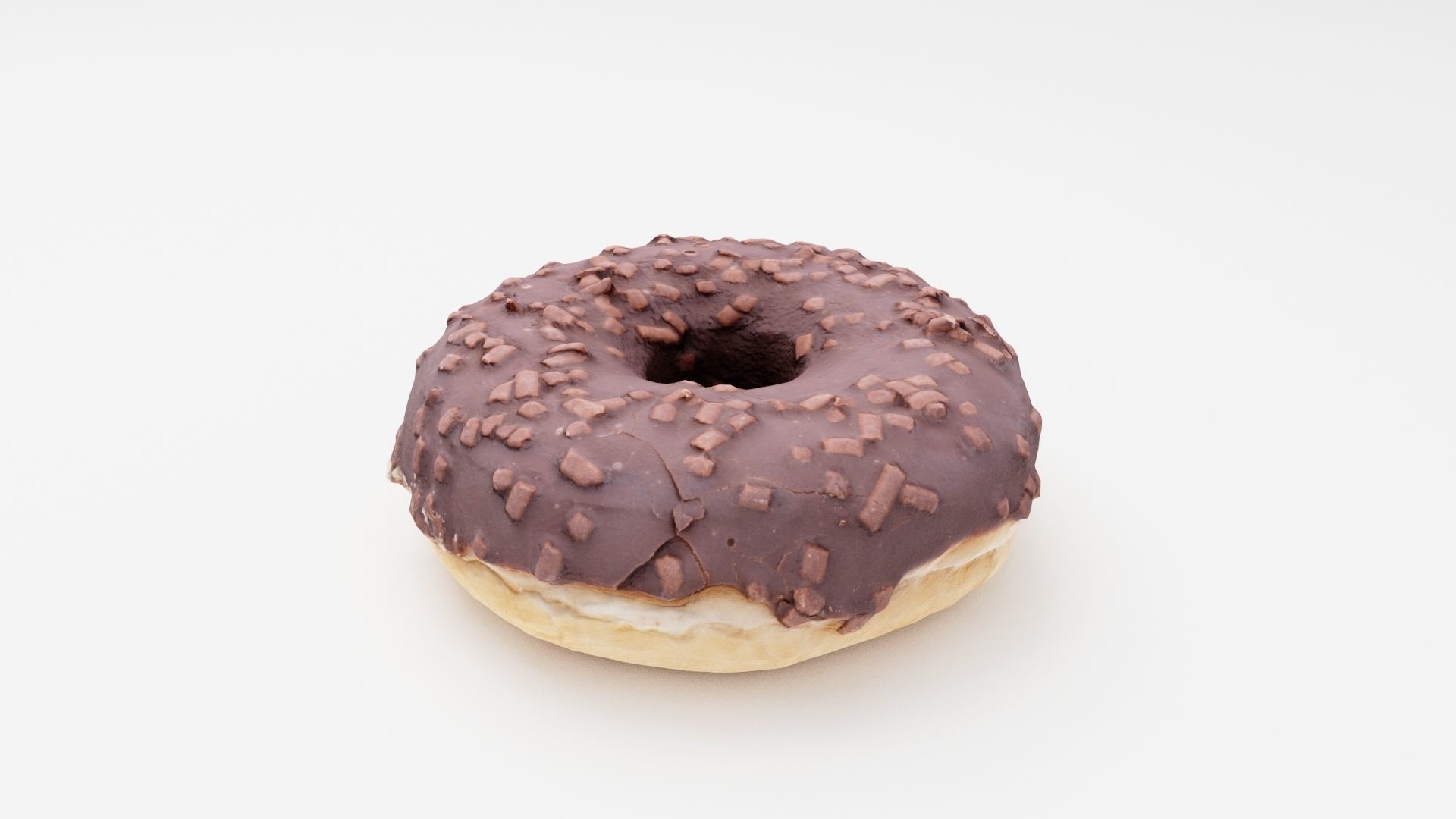 Doughnut glazed with chocolate 3D model_2