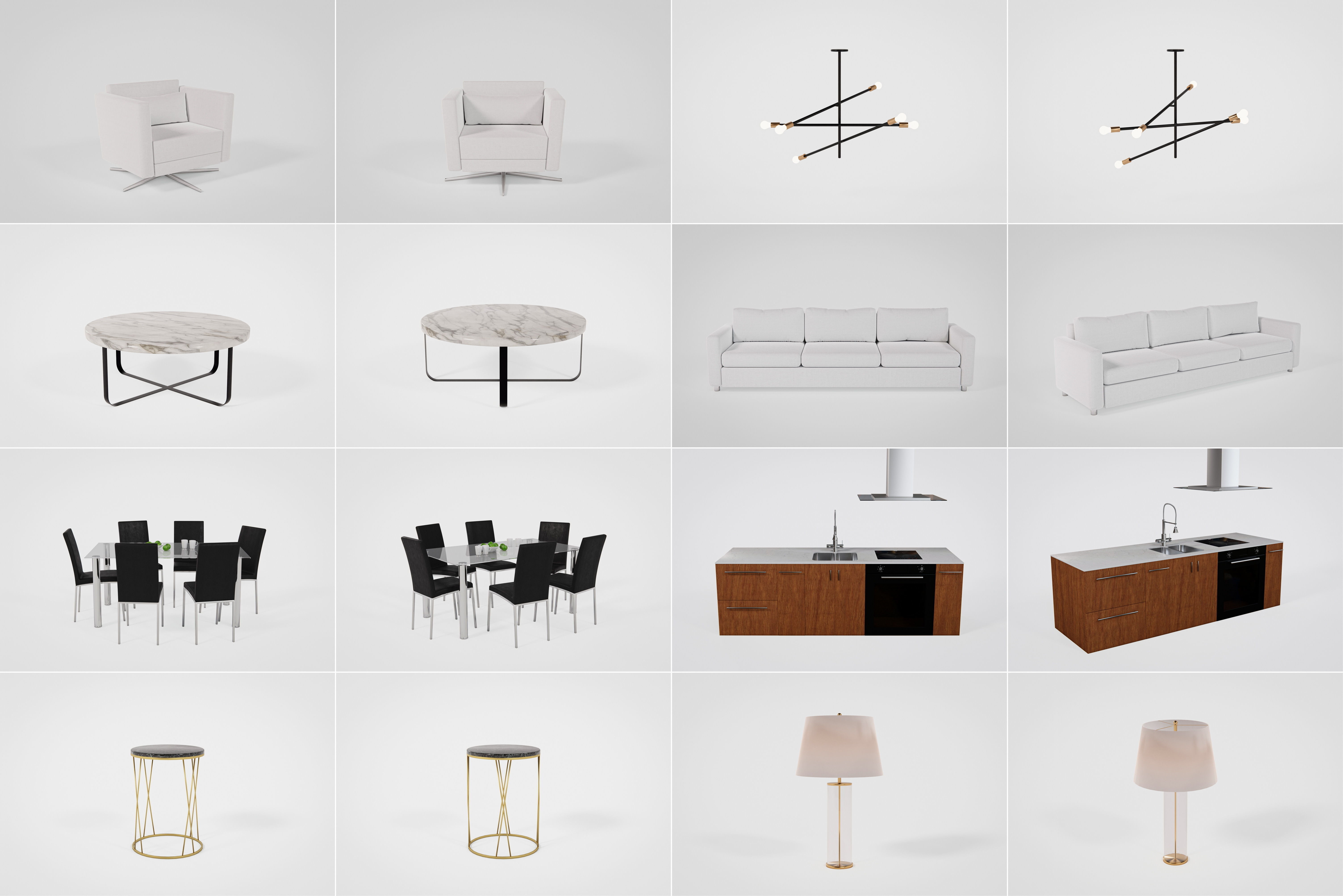 Modern Design Furniture 3D Model Collection_1