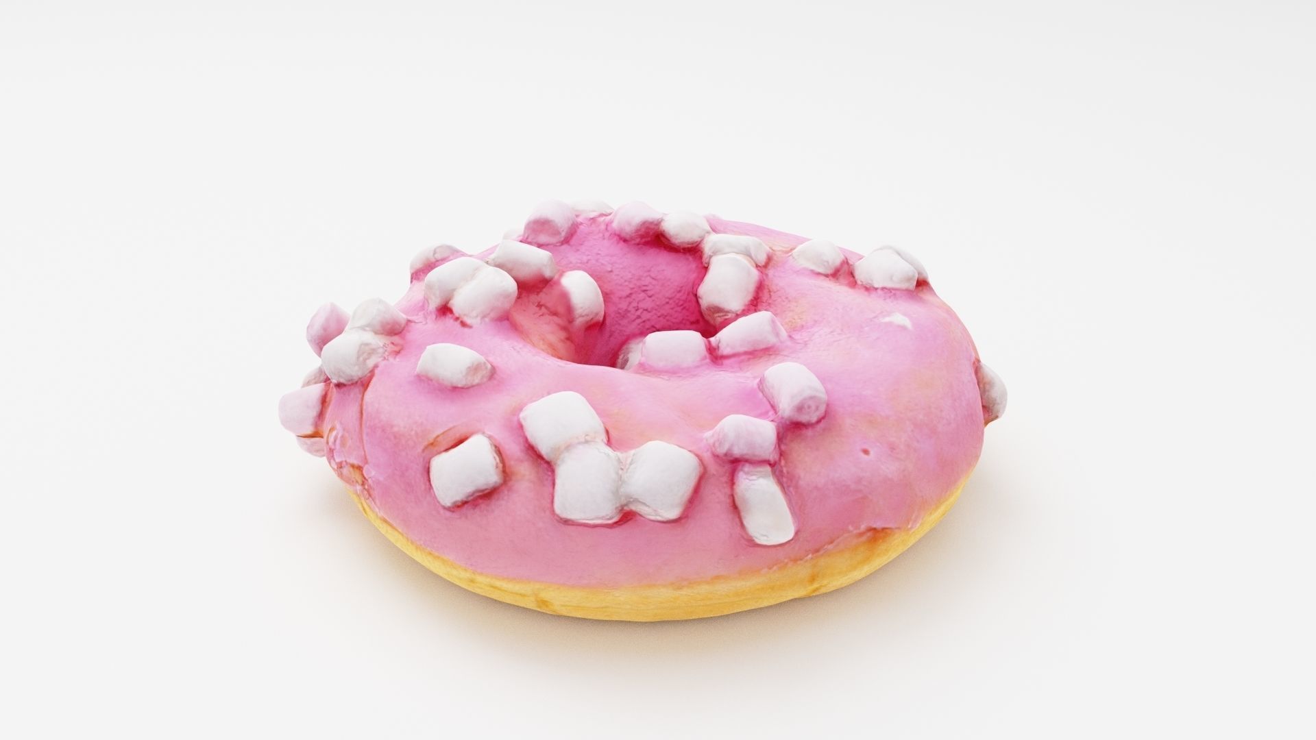 Doughnut glazed with colorful berry glazing 3D model_1
