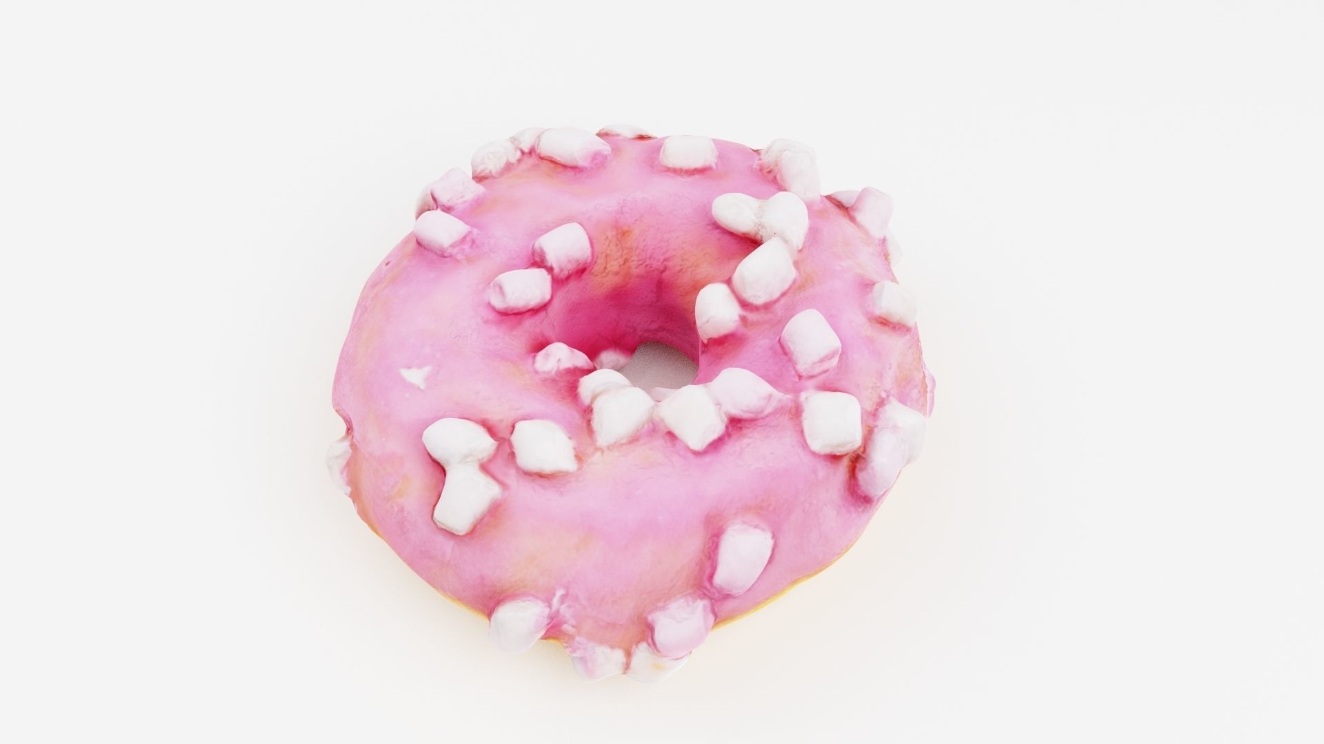 Doughnut glazed with colorful berry glazing 3D model_5