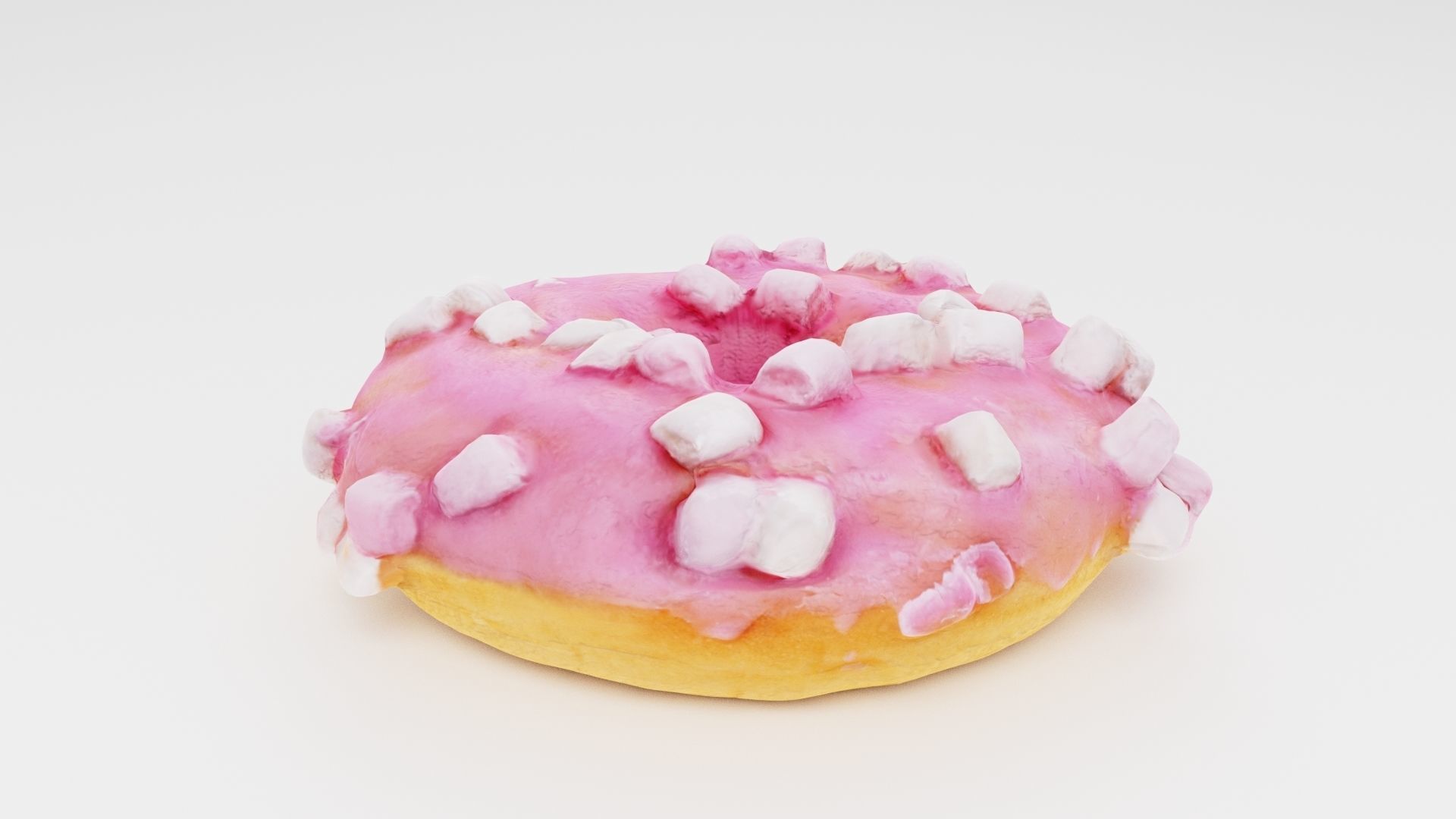 Doughnut glazed with colorful berry glazing 3D model_2