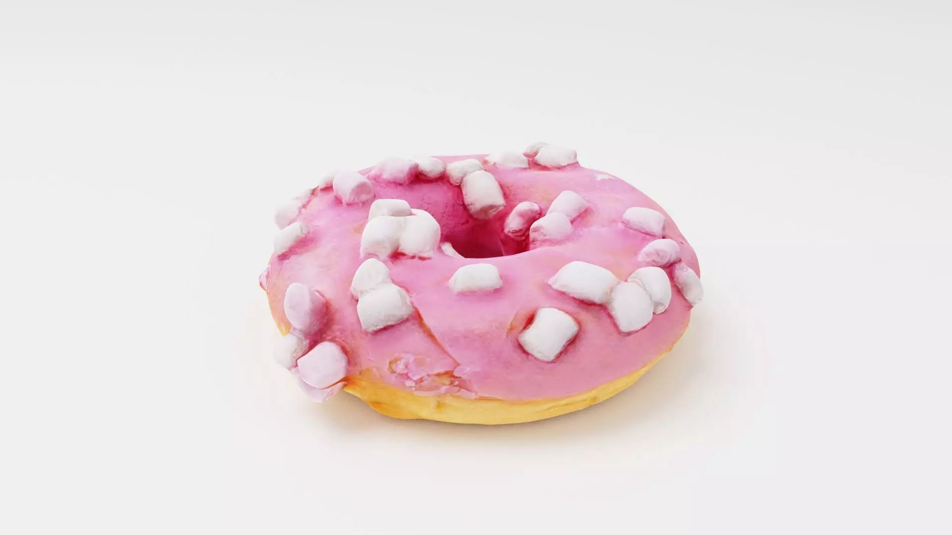 Doughnut glazed with colorful berry glazing 3D model_0