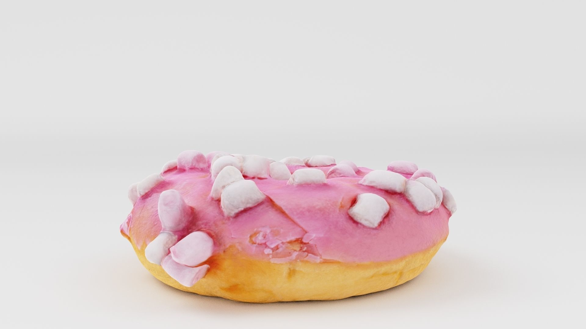 Doughnut glazed with colorful berry glazing 3D model_6