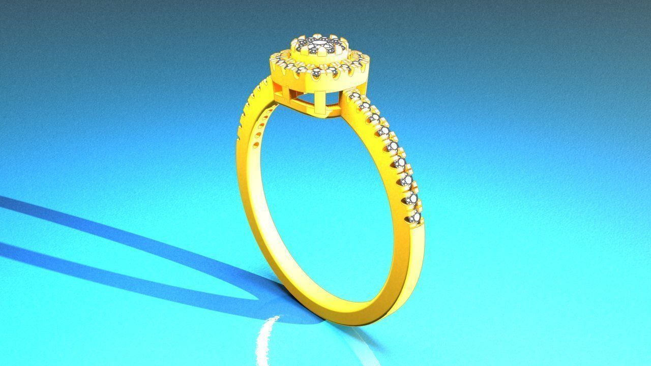 Ring Solitaire Engagement 3D print model_4