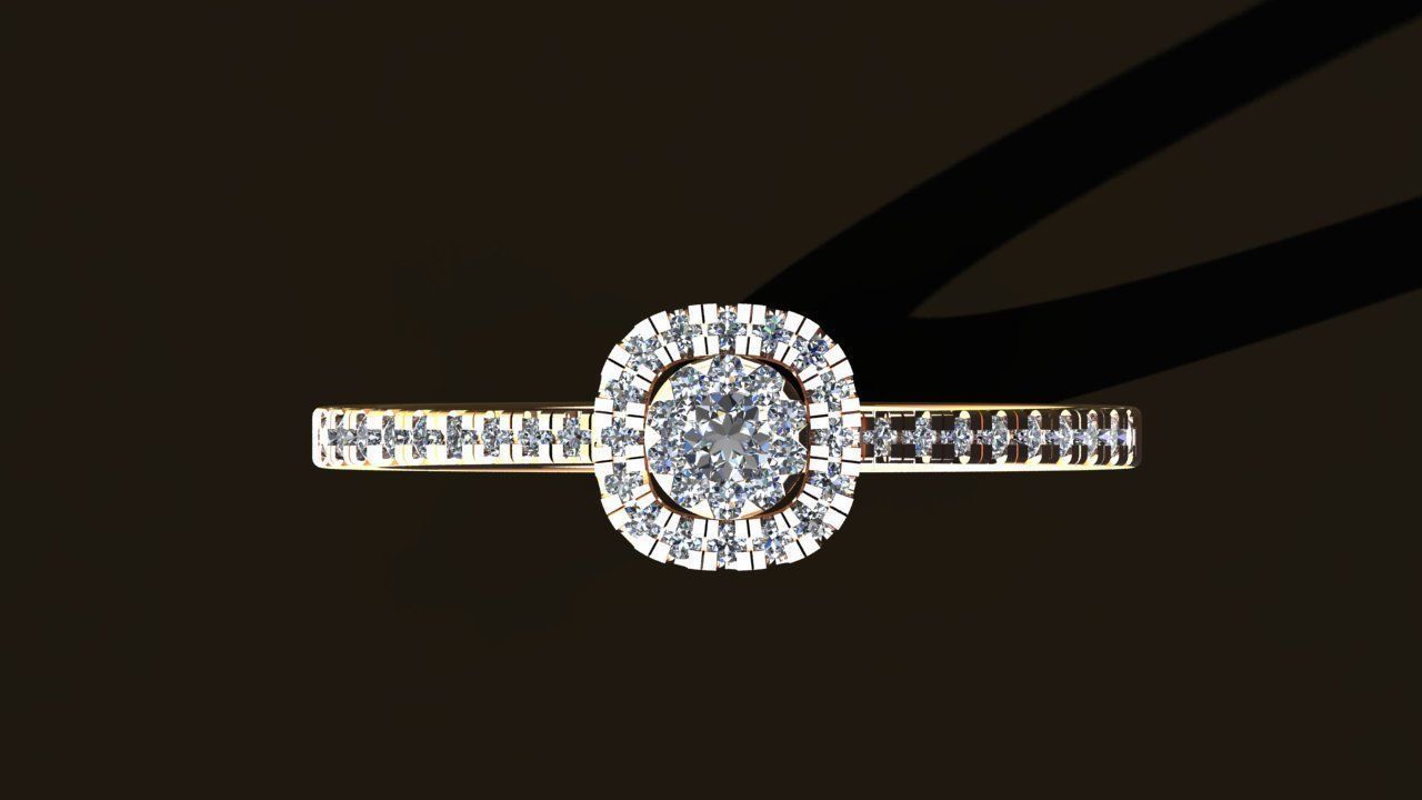 Ring Solitaire Engagement 3D print model_3