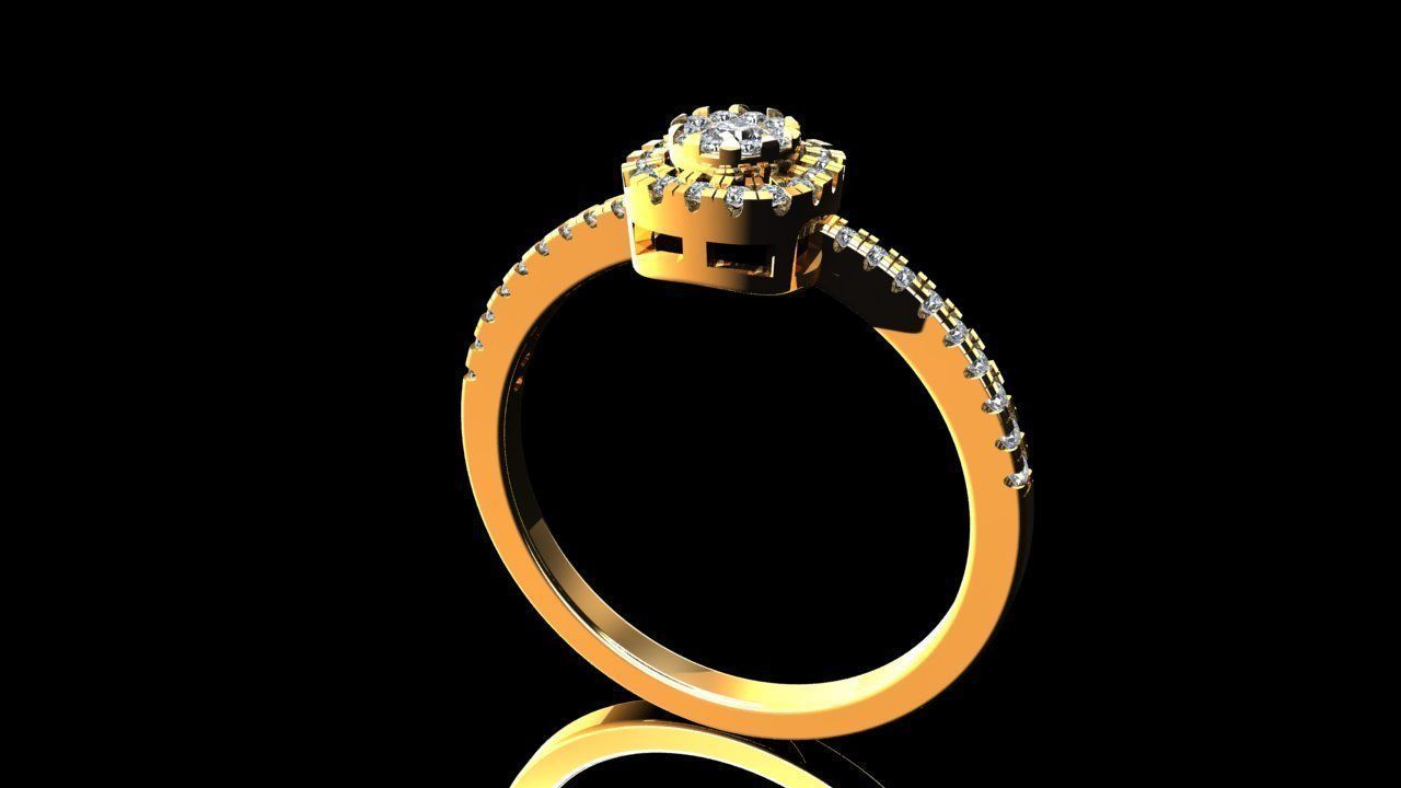 Ring Solitaire Engagement 3D print model_6