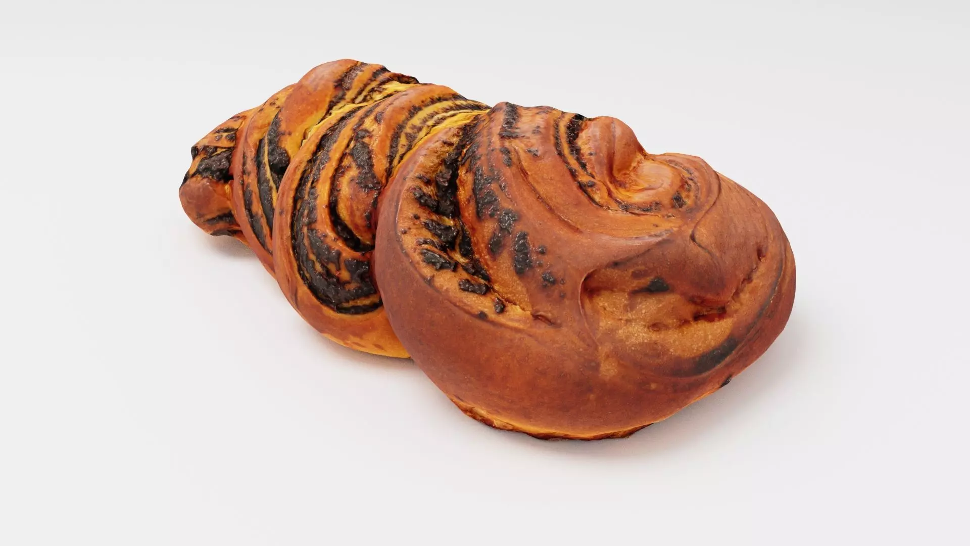 Poppy seeds bun roll patty or pasty 3D model