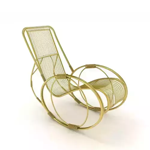 TheWaltz gold rocking chair 3D model