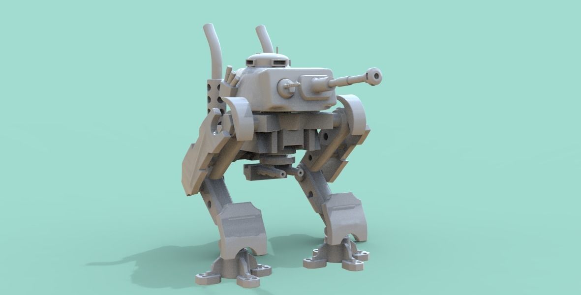 walking tank 3D print model_4