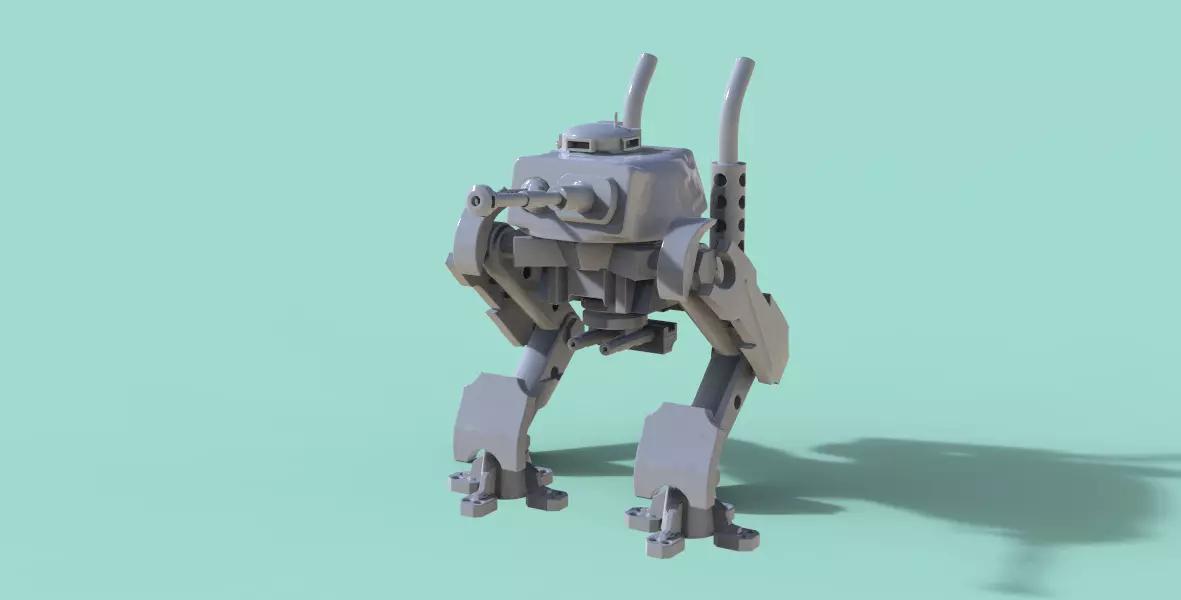 walking tank 3D print model_0