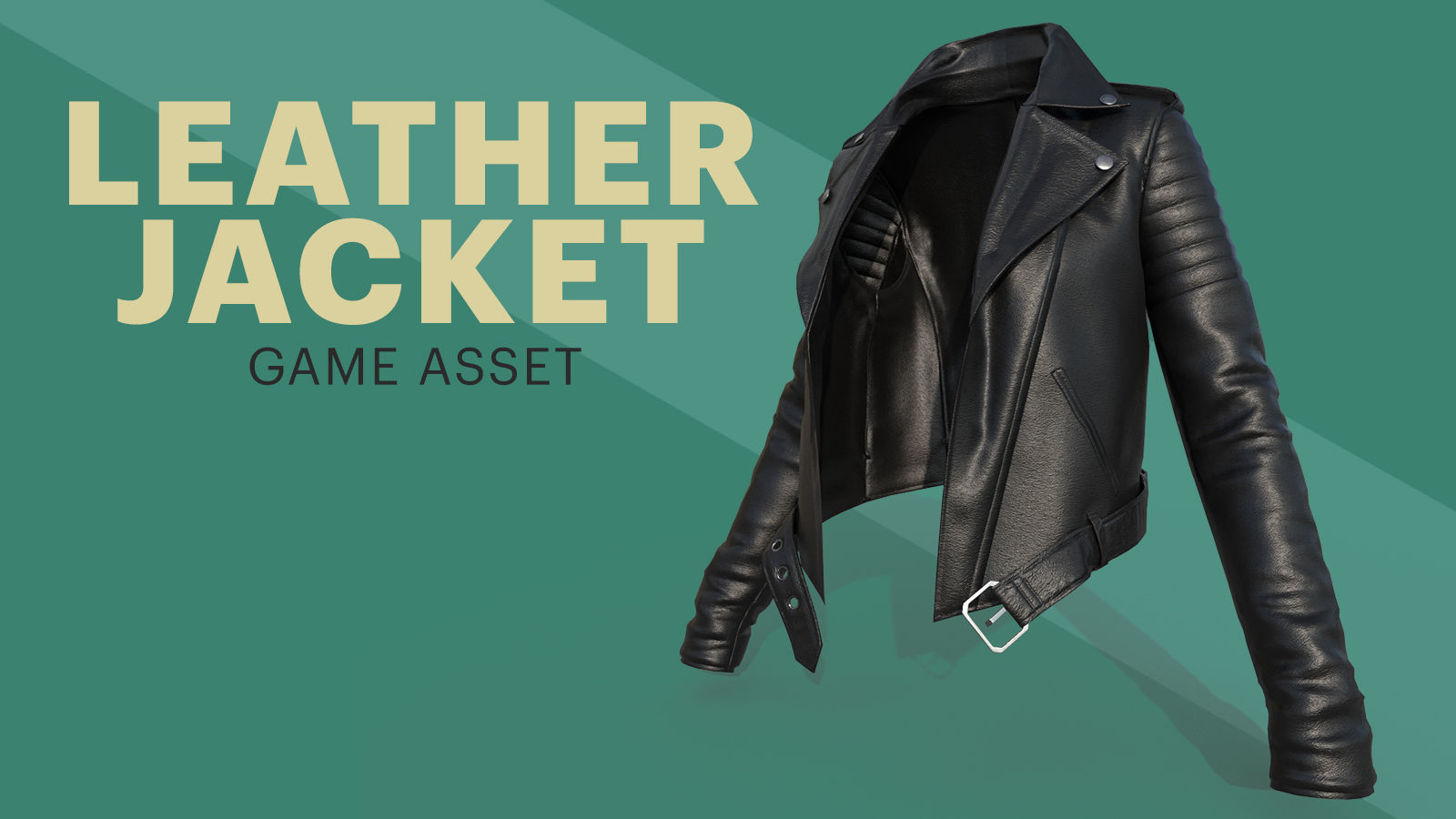 Leather Jacket - Game asset Low-poly 3D model_1