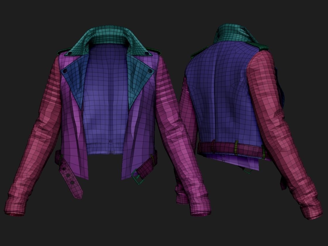 Leather Jacket - Game asset Low-poly 3D model_2