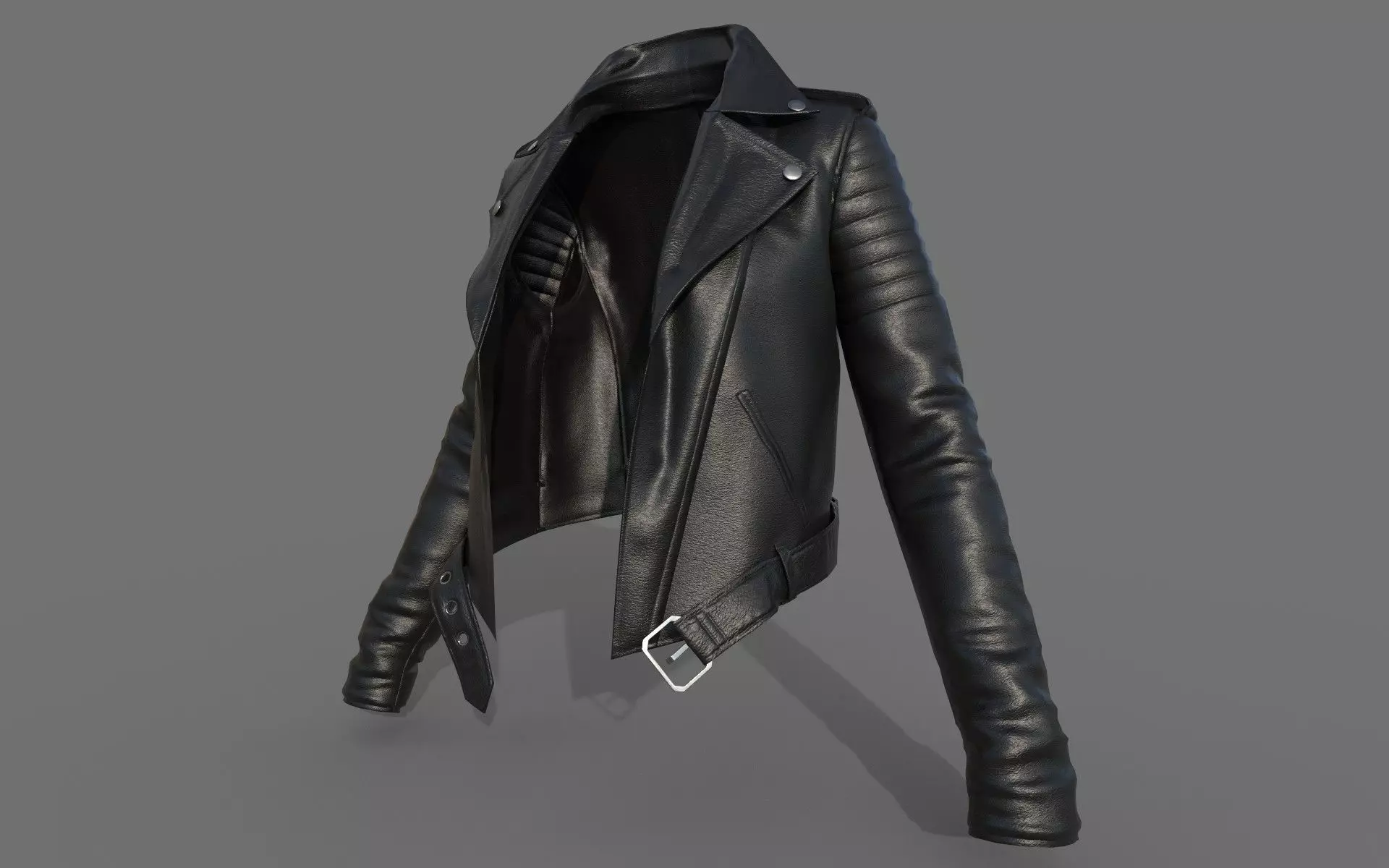 Leather Jacket - Game asset Low-poly 3D model_0