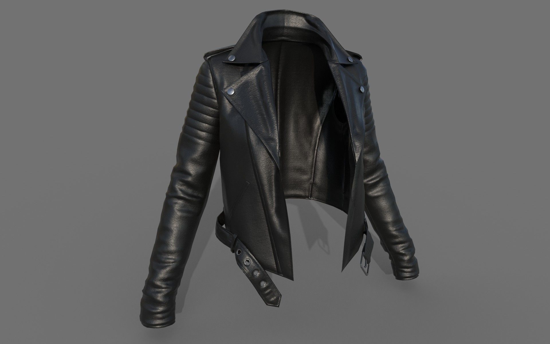 Leather Jacket - Game asset Low-poly 3D model_3