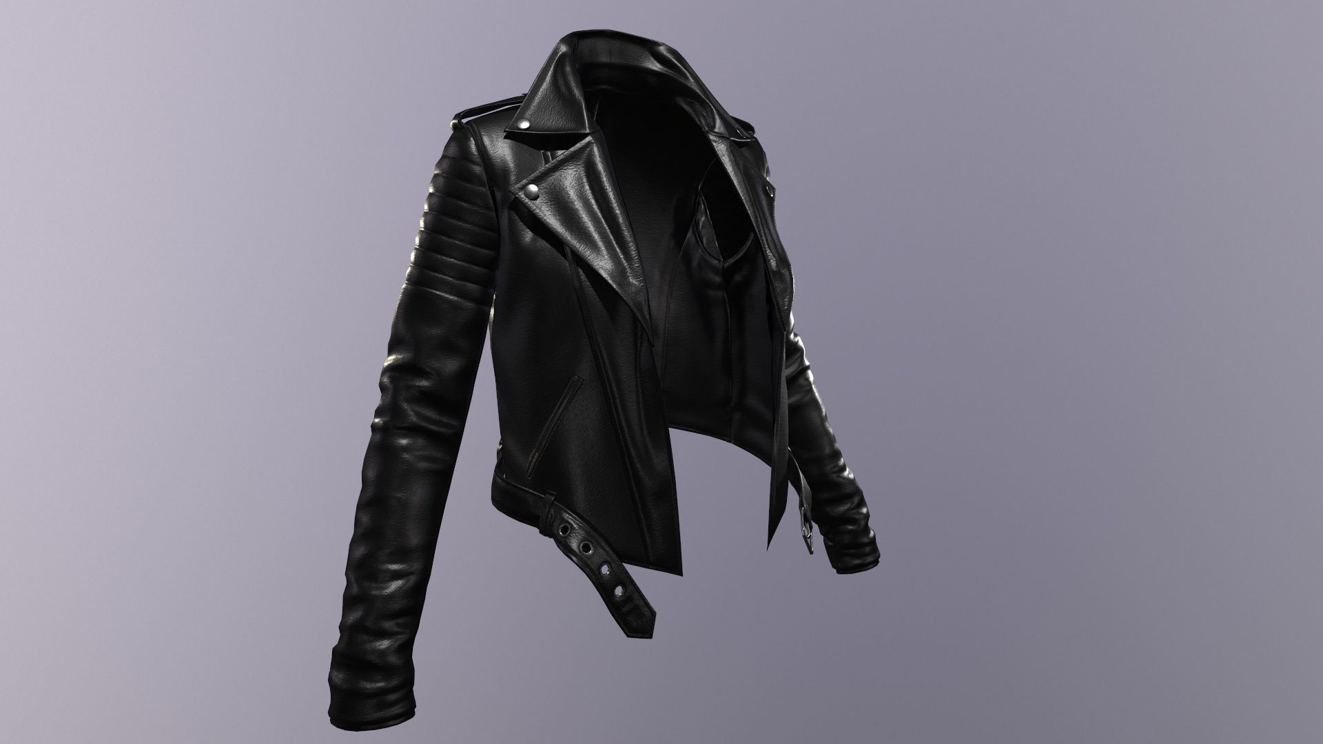 Leather Jacket - Game asset Low-poly 3D model_7