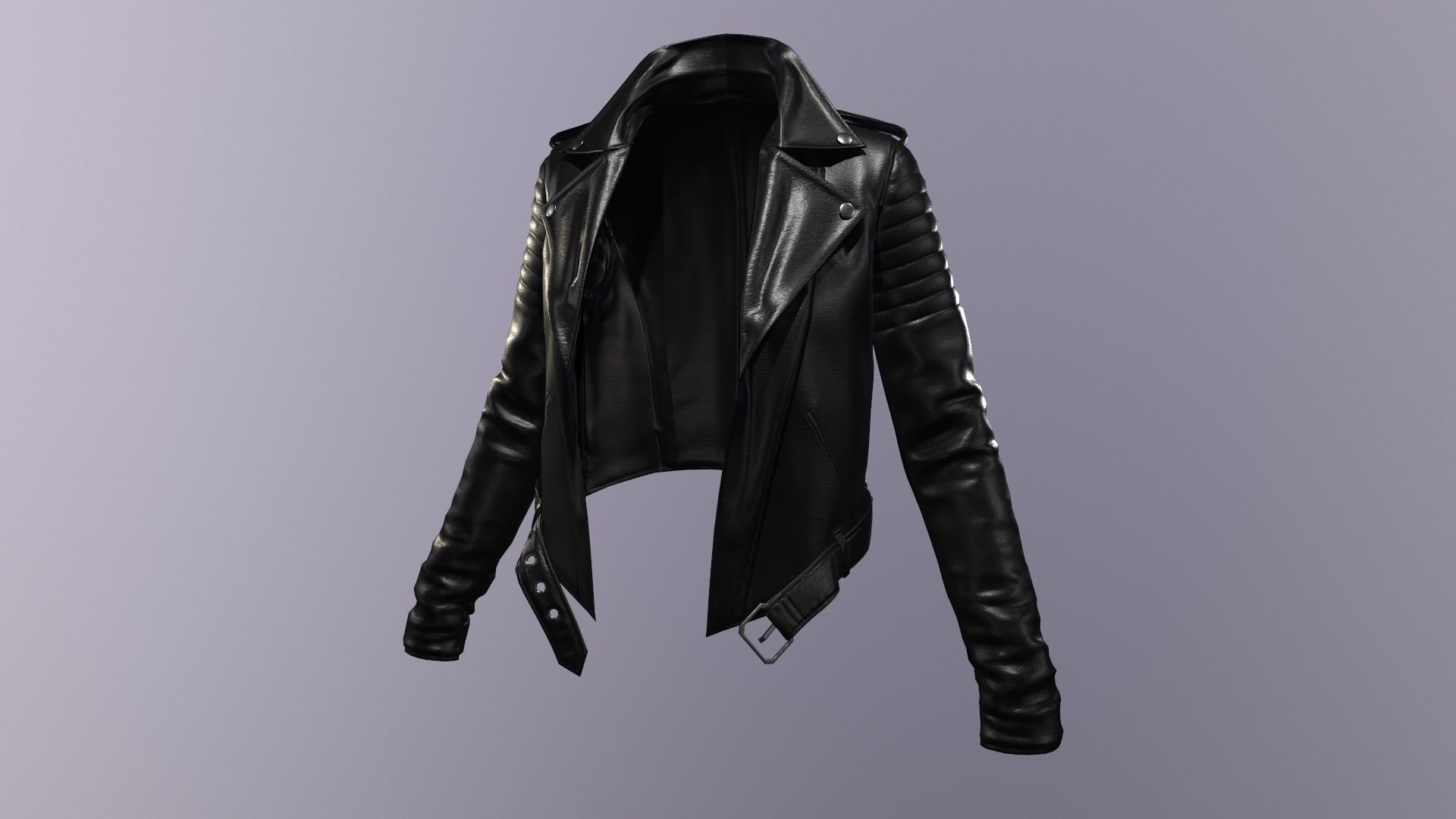 Leather Jacket - Game asset Low-poly 3D model_5