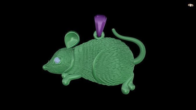 pendant rat Free 3D print model