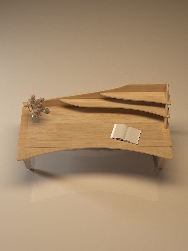 Table 3D model coffee Low-poly 3D model_2