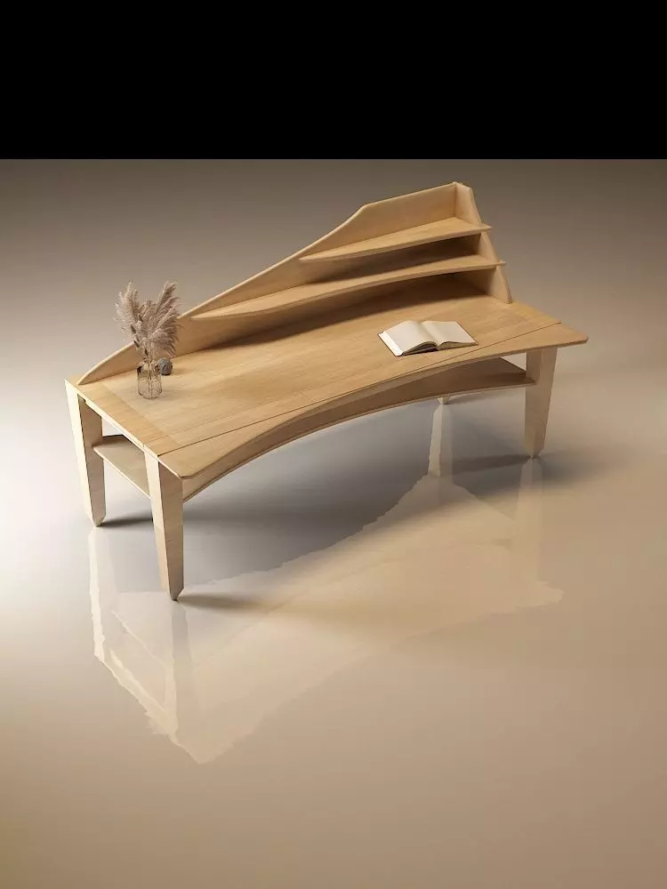 Table 3D model coffee Low-poly 3D model_0