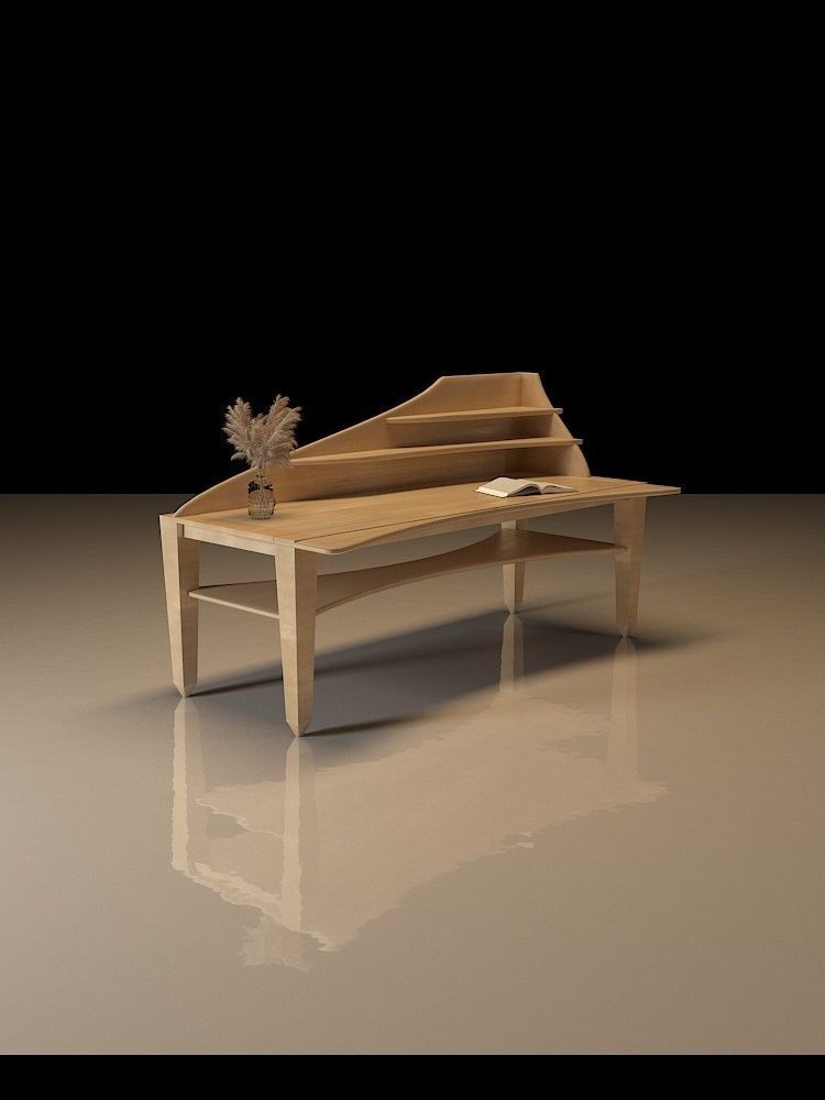 Table 3D model coffee Low-poly 3D model_5