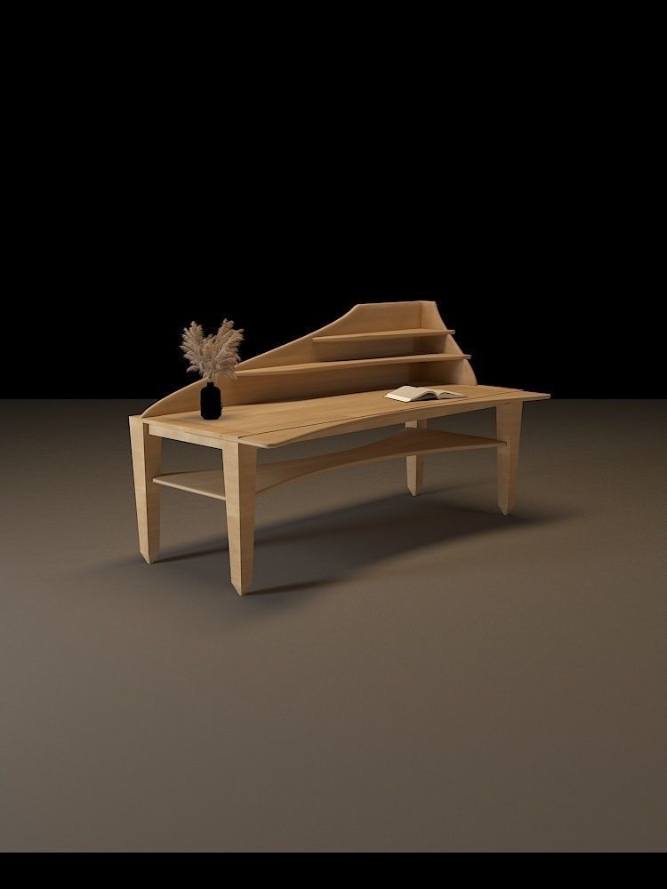 Table 3D model coffee Low-poly 3D model_7