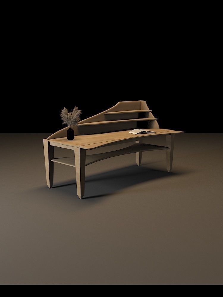 Table 3D model coffee Low-poly 3D model_6