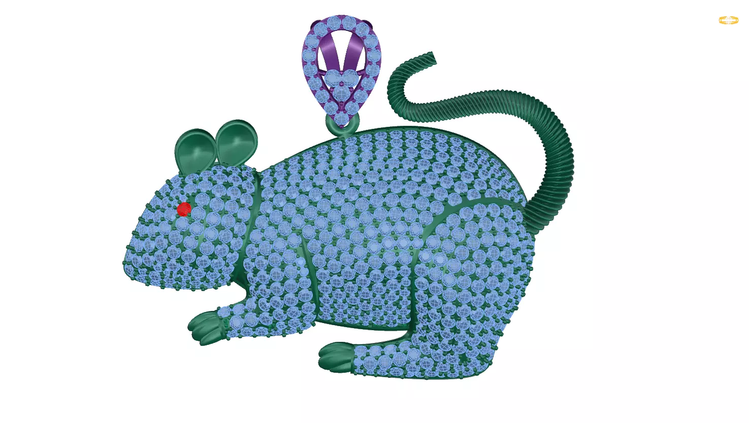 pendant rat 3D print model_0