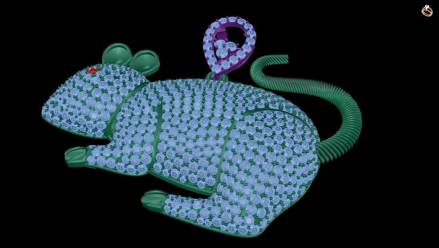 pendant rat 3D print model_1