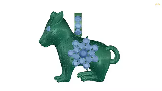 pendant emerald and diamond dog