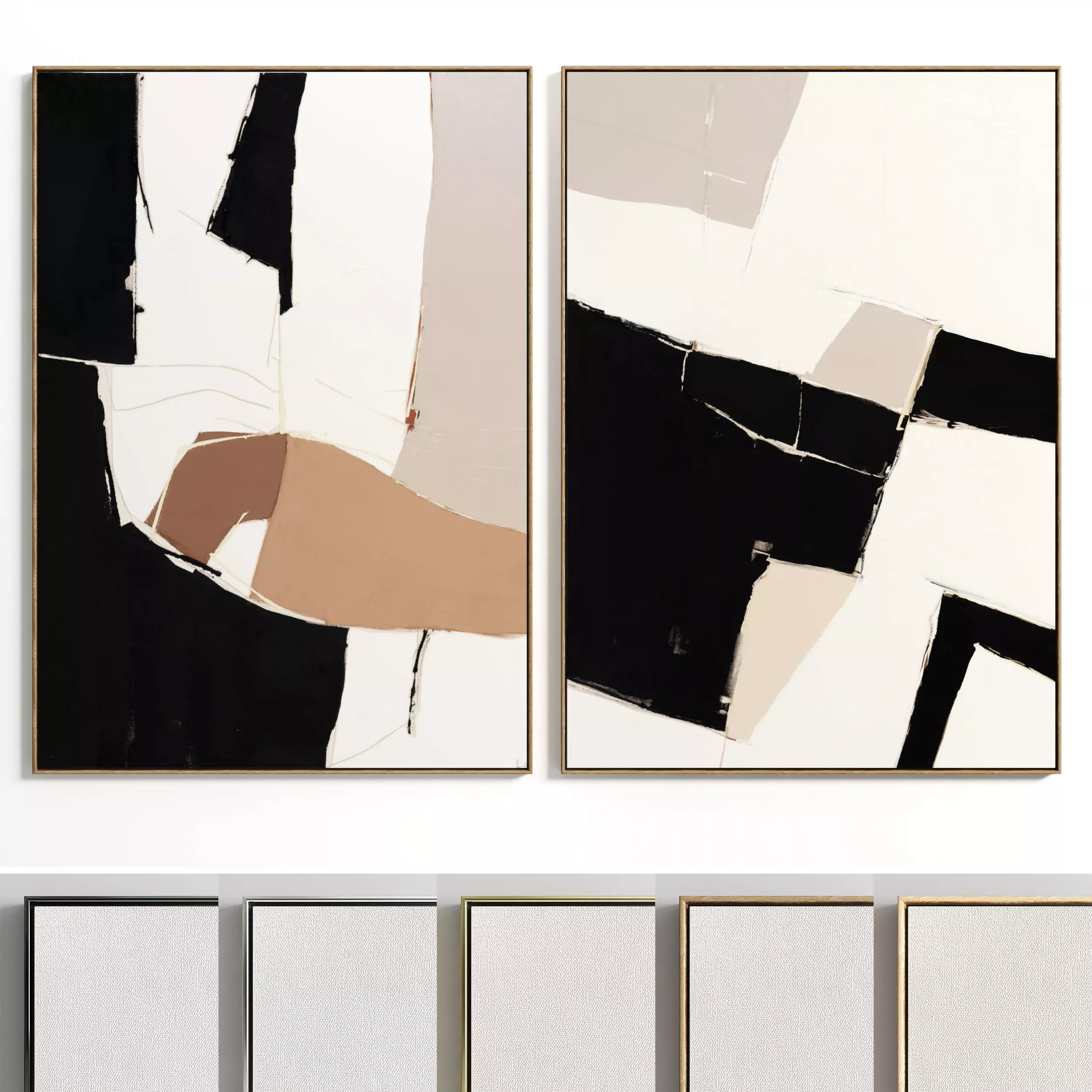 Plaster Two Photo Frame 28 Low-poly 3D model_0