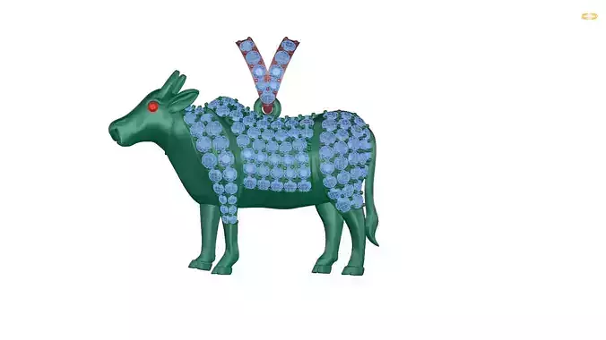 pendant cow with flowers