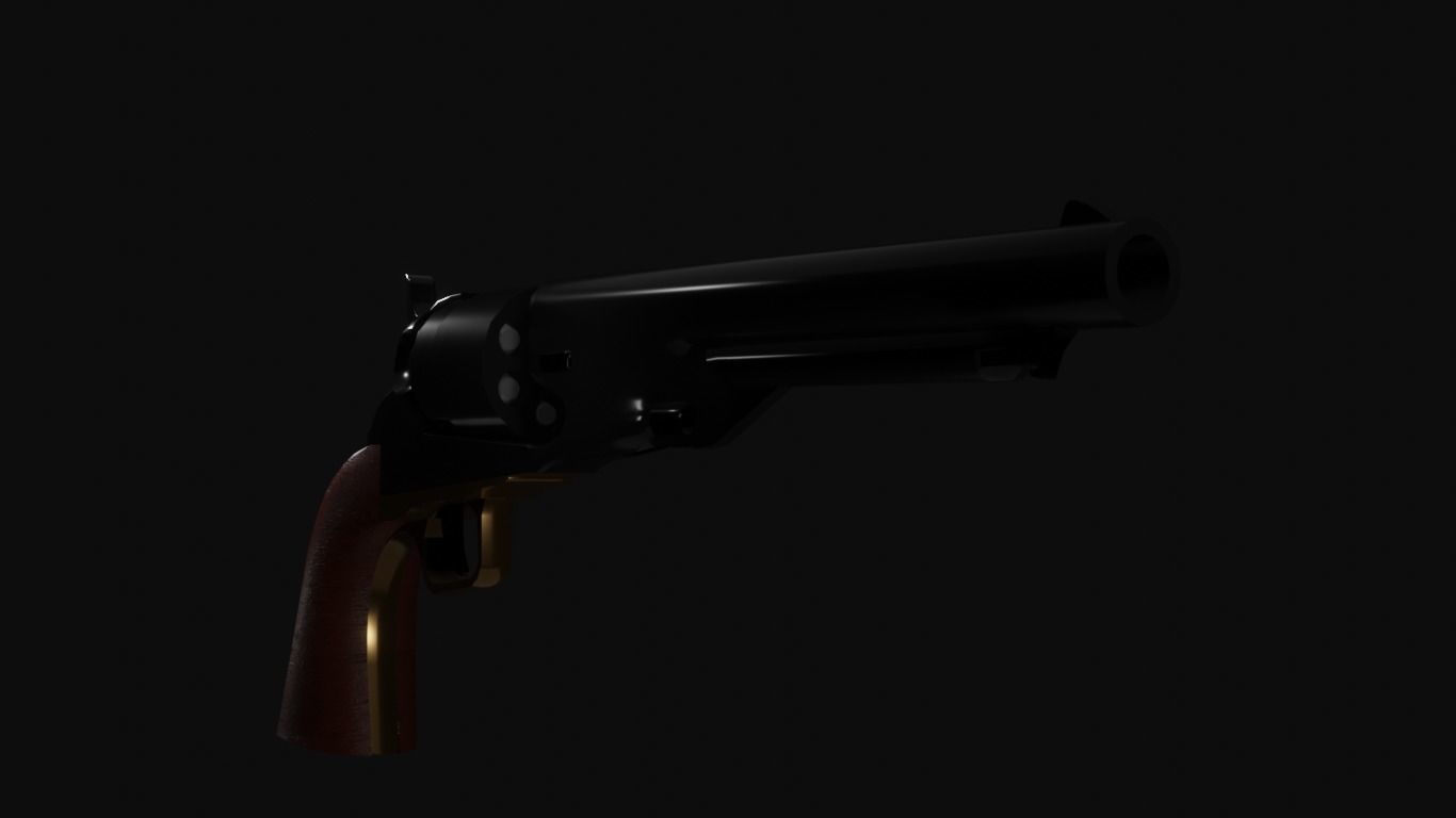 colt 1860 Free low-poly 3D model_1