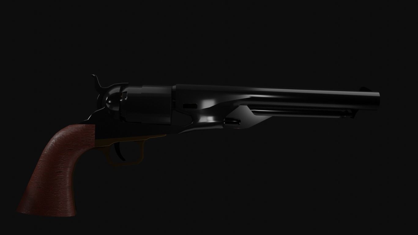 colt 1860 Free low-poly 3D model_2
